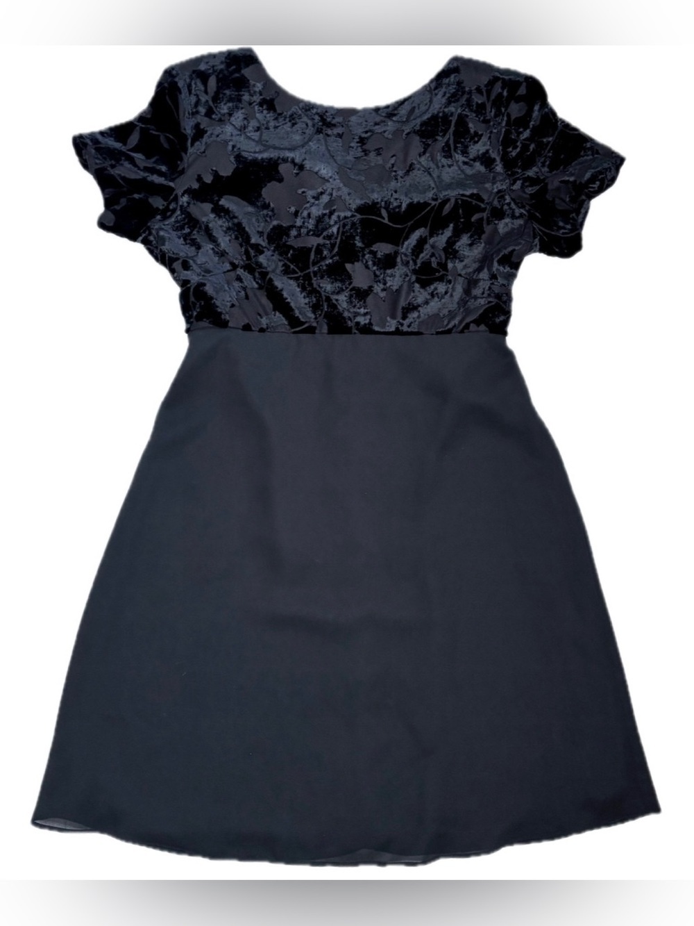 Vintage Black Velvet Top Dress Fits Small Medium Cocktail Whimsigoth Goth Witch